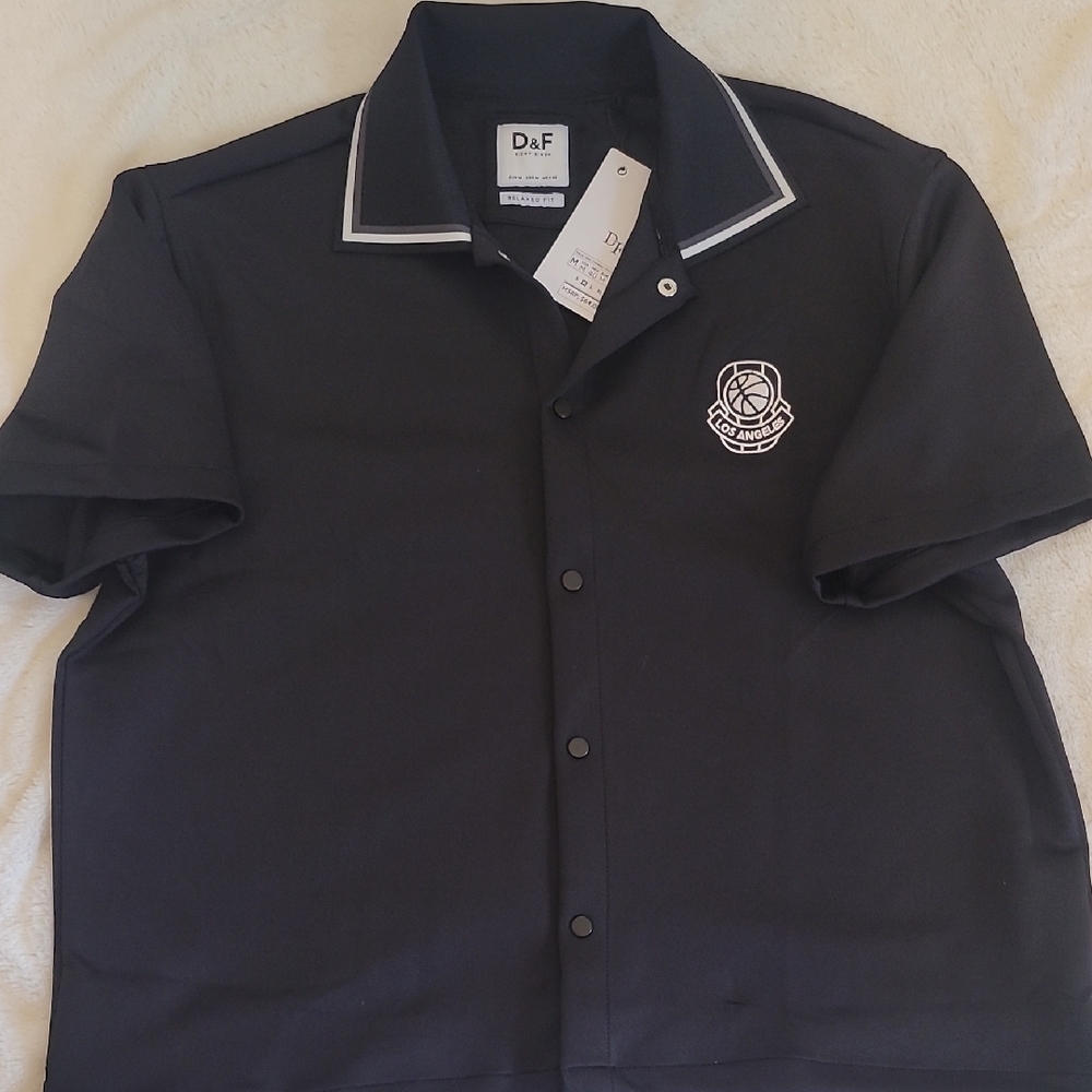 Denim & Flower Black Short Sleeve Shirt